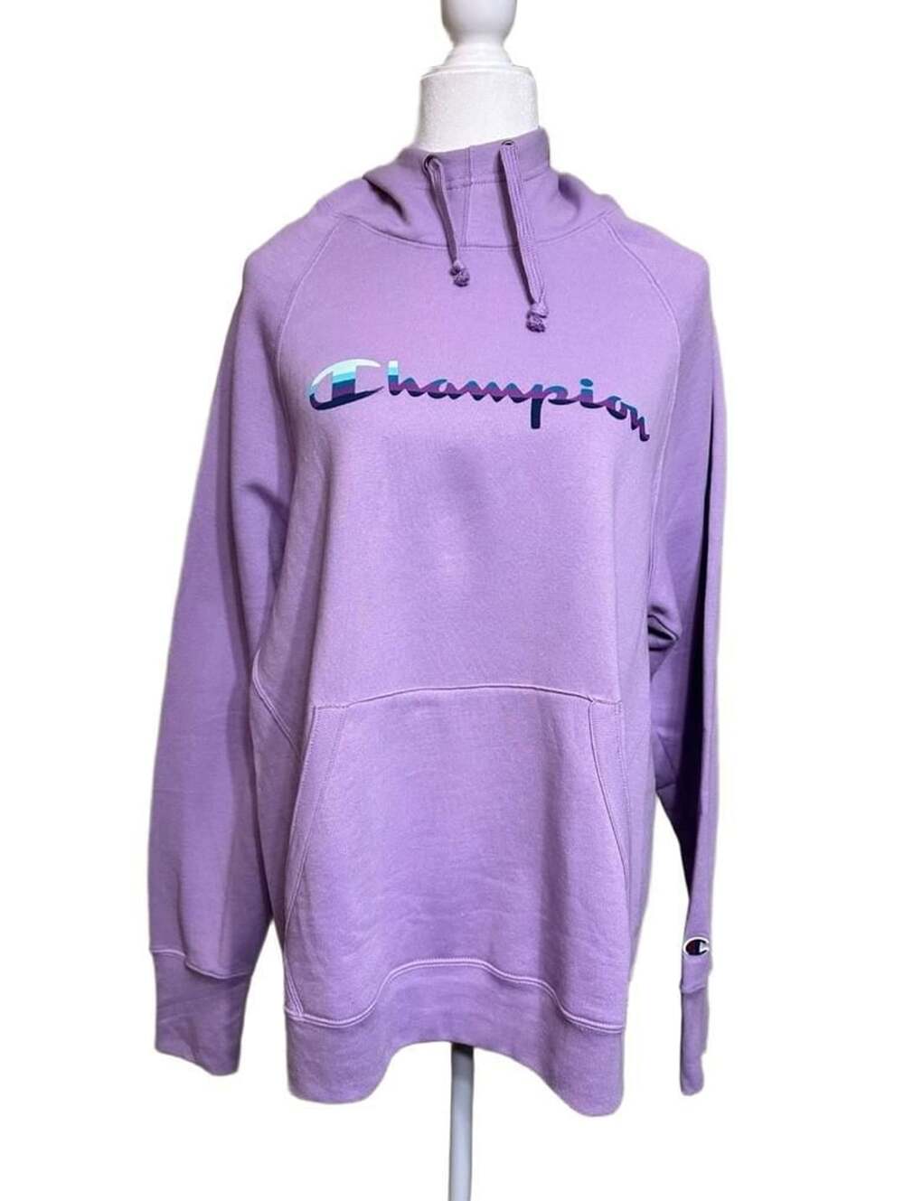 Champion Authentic Athleticwear Lavender Purple Hoodie with Gradient Logo